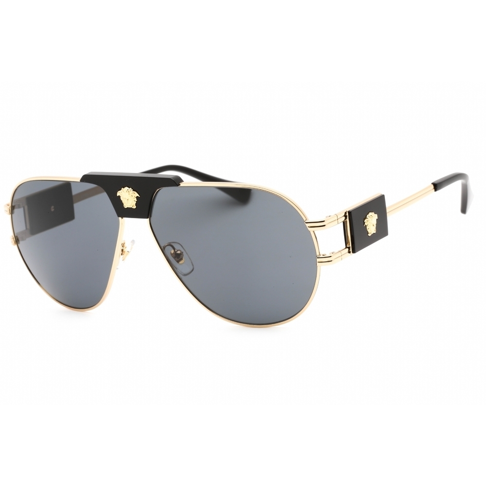 NWT Versace VE2252 Gold Aviator 63mm Sunglasses